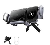 Generico Upliftjoys High Intelligent Mobile Phone/Pad Holder, 2 in 1 Rotatable Car Phones Holders, Wireless Charging, Air-Vent Smart Auto-Clamp Magnetic Phone-Holder for Cars (gray)