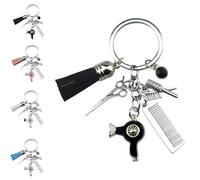 Generico Upliftjoys Portachiavi Regalo per Parrucchiere, Portachiavi Regalo per Parrucchiere Affascinante, con Pettine Asciugacapelli, Forbici, Gioielli con (black)