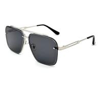 Generico Upliftjoys Sunglasses, Retro Gradient Sunglasses UV400 Protection, Unisex Double Bridge Square Shades (Black-Silver)