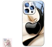 Generico Urgalaxy Personalized 3D Colorful Fruit Tempered Glass Phone Case, MerryKlein Personalized Magnetic Tempered Glass Phone Case, for iPhone 12/13/14/15/16 Pro Max (iphone16 pro max,Black)