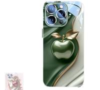 Generico Urgalaxy Personalized 3D Colorful Fruit Tempered Glass Phone Case, MerryKlein Personalized Magnetic Tempered Glass Phone Case, for iPhone 12/13/14/15/16 Pro Max (iphone 14 pro,Green)