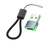 Generico USB-auf-Typ-C-Adapter - Leuchtender USB2.0-Ladeadapterkopf Mit Datenübertragung - Ladezubehör Mit Trageband Für Mobiltelefon, Laptop, Kamera