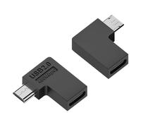 Generico USB C auf USsB Adapter - Konverter | Buchse Typ C auf Stecker - für Laden & Datensynchronisation - Kompaktes Design für Reise & Büro - 2er Set, Schwarz, Aluminium, Stabil, Qualität