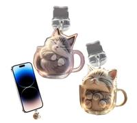 Generico USB C Dust Plug, 2-Piece Cat Acrylic Dustproof Cute Pendant, Phone Charging Port Protector With Cat Shape Charm, Laptop, E-Reader - Ideal For Home, Office, School, Gym, Travel & Daily Use