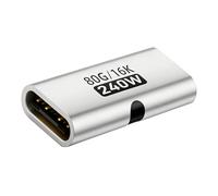 Genérico USB C Female To Female - 240 W Type-C Connector Adapter | USB CCoupler Extender, 80 Gbps Data Transfer 16 K@60 Hz Support For Desktop Computer, Laptop, Workplace, Presentation, Home