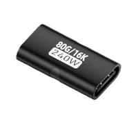 Genérico USB C Female To Female - 240 W Type-C Connector Adapter | USB CCoupler Extender, 80 Gbps Data Transfer 16 K@60 Hz Support For Desktop Computer, Laptop, Workplace, Presentation, Home