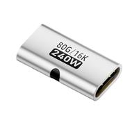 Genérico USB C Female to Female Adapter - 240 W Type-C to Type-EPC Mini Connector | 80 Gbps Data Transfer | 16 K 60 Hz Video Support | Fast Charging Display Dock Extension