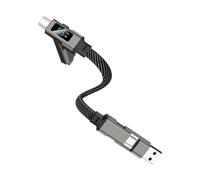 Generico USB C Keychain - Portable 4 In 1 65W Fast Charging Cable, 7.87inch Short Charger Cord Keychain for Travel, Camping, Daily Work, Home Office Outdoor Commute Road Trip Use