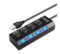 Generico USB Hub - ABS 7 Port, Port Hub, Independent Switch Control | Anti Slip Base Design, USB Splitter, Powered USBs Hubs for Video Editing, Remote Work, Setup, Studio, Classroom