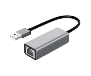 Generico USB to Ethernet Adapter - Type-C to Wired Network Port | 100Mbps USB 2.0 RJ45 Adapter - Aluminum, Driver-Free | Laptop Desktop Tablet Mobile Compatible, Compact Travel Size | Black Gray
