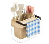 Generico Utensil Drying Holder | 2-Compartment with Handle | Kitchen Utensil Holder Cutlery Drainer | for Spoon Fork Cutlery Towel Brush Sponge Home Apartment Restaurant
