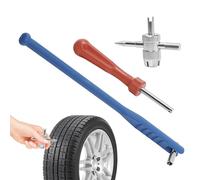 Generico Utensile per Stelo Valvola Pneumatico,Chiave in Metallo per Rimozione - Kit da 3 Pezzi Estrattore per Valvole,per Auto Moto Bici Bicicletta Veicoli SUV Camion Rimorchi Officina Meccanica