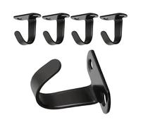 Generico Utility Hook, Heavy Duty Hook Bracket Set, 5-Piece Thickened Organizer Hanger, Wall-Mount Space Saver for Bathroom, Kitchen, Closet, Cabinet, Hat, Coat, Bag, Storage, 3.94 Inches