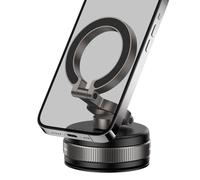 Generico Vacuum Suction Phone Holder, Foldable Auto Mount, Strong Magnetic Cellphone, Dashboard Stand for Secure Grip and Stable Viewing, Car, Kitchen, Bedside, Travel, 2.36x1.26x5.12 Inches