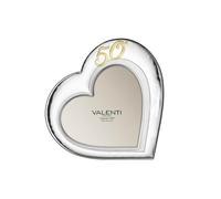 Generico Valenti Cornice Portafoto Cuore in Argento 999, 50° Anniversario, 20x20 cm