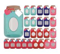 Genérico Valentine Exchange Cards - 15 x 9 cm Masōn Jar Valentines Day Cards | 25 pezzi Paper Candy Exchange Set | Fun Classroom Party Notes | Boys Girls Preschool | School Gift