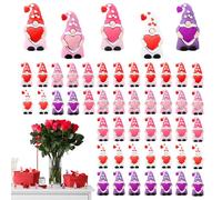 Generico Valentine Gnomes Figurines | 1.57 * 1.38 inches Cute Rubber Love Heart Romantic,Tiny Gnomes Ornament Table Decor - for Wedding Table Centerpiece Home Shelf Tabletop Party accessories