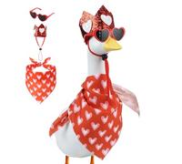 Generico Valentine Goose Outfit - ABS Cloth, Festive Statue Accessory, Holiday Lawn Decor | Includes Heart Glasses, Headscarf, Hat For Outdoor Friends, Family, Women, Garden, Yard, Easter