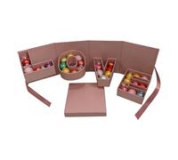 Generico Valentine Rose Flower Box, LOVE Letter Chocolate Container, Large Decorative Gift Box with Cardboard Construction, Flower and Chocolate Storage for Birthday, Proposal, Confession, Graduation