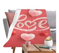Generico Valentines Blanket - Polyester, Heart Printed Throw Blanket Lightweight | Soft Couch Blankets, Romantic Holiday Blankets For Couples, Girlfriend, Boyfriend, Christmas, Home, Sofa, Travel