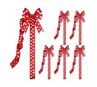 Generico Valentines Cabinet Bows - 6Piece Heart Decor, 39 Inches Large Romantic Holiday Bow Set, Soft Fabric Ribbon Bows, Kitchen Party Door Window Stair Wall Wardrobe, Furniture Tree Decoration