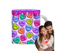 Genérico Valentine's Day 3d Love Cup in ceramica da 400 ml, da bevanda in porcellana estetica come regalo d'amore per mamma, fidanzata o amica