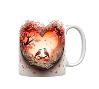 Genérico Valentine's Day 3d Love Cup in ceramica da 400 ml, da bevanda in porcellana estetica come regalo d'amore per mamma, fidanzata o amica