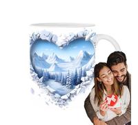 Genérico Valentine's Day 3d Love Cup in ceramica da 400 ml, tazza da bevanda in porcellana estetica come regalo d'amore per mamma, fidanzata o amica