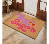 Generico Valentine's Day Rug Outdoor Doormat,Envelope Heart Welcome Mat,Red Love Heart Pattern Artificial Coir Door Mat,Wear-Resistant and Non-Slip Linen Floor Doormat,for Indoor Home Decor