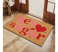 Generico Valentine's Day Rug Outdoor Doormat,Envelope Heart Welcome Mat,Red Love Heart Pattern Artificial Coir Door Mat,Wear-Resistant and Non-Slip Linen Floor Doormat,for Indoor Home Decor