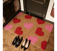 Generico Valentines Door Mat, Valentine's Day Envelope Heart Artificial Coir Door Mat, Red Love Heart Welcome Floor Mats, Non-Slip Entrance Door Rugs for Indoor Outdoor Home Decor (C,23.6 * 35.4in)