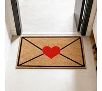 Generico Valentines Door Mat, Valentine's Day Envelope Heart Artificial Coir Door Mat, Red Love Heart Welcome Floor Mats, Non-Slip Entrance Door Rugs for Indoor Outdoor Home Decor (B,31.5 * 47.3in)