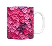 Generico Valentines Mug - Ceramic 9.5cm, Ceramic Heart Cup, Eco Friendly | Easy Clean Stylish Design, Love Drinkware, Special Occasion Cup For Kids, Family, Friends, Home, Office, Boyfriend