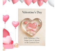 Generico Valentines Pocket Heart,Romantic Small Heart Keepsake,Portable Love Pocket Greeting Card | For Men Women Girlfriend Him Her Wedding New Year Party Birthday Office Travel