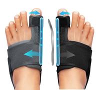Generico Valgux Tutore | Correttore dell’alluce valgo (Hallux Valgus) 1 paio di stecche correttive per dita dei piedi, separatori regolabili unisex, protezioni per alluce e dita (nero-1pair)