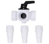 Generico Valvola a Sfera a 3 Vie per Piscina Bianco e Nero,0.69kg,313995