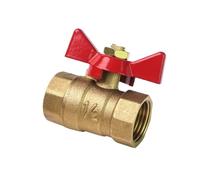 Generico Valvola a sfera di intercettazione in ottone con maniglia a farfalla for gas combustibile acqua olio aria 1/4 "3/8" 1/2 "3/4" filettatura femmina-femmina bidirezionale(1/2",M-F)
