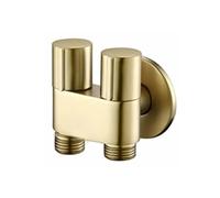 Generico Valvola angolare a Due Vie in Oro Spazzolato for Rubinetto da Bagno e da Cucina, valvola di Ingresso dell'Acqua Speciale AG789