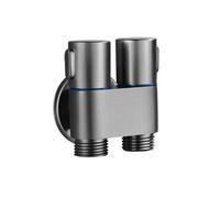 Generico Valvola angolare in Lega di Zinco, Montaggio a Parete, Set di spruzzatori for Bidet for WC, 1 in 2 out, spruzzatore for la Pulizia dell'Acqua for Accessori for WC da Bagno, Nuovo(Gray)