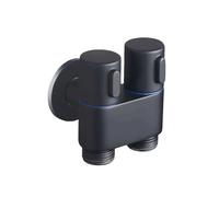 Generico Valvola angolare in Lega di Zinco, Montaggio a Parete, Set di spruzzatori for Bidet for WC, 1 in 2 out, spruzzatore for la Pulizia dell'Acqua for Accessori for WC da Bagno, Nuovo(Black)