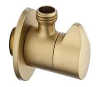 Generico Valvola angolare in Ottone Cromato, Nera, Oro Rosa, valvola di Ingresso, Bagno, valvola di Uscita Singola e Doppia, valvola di Arresto dell'Acqua G1/2, WC, Cucina(Brushed Gold)