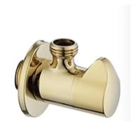 Generico Valvola angolare in Ottone Cromato, Nera, Oro Rosa, valvola di Ingresso, Bagno, valvola di Uscita Singola e Doppia, valvola di Arresto dell'Acqua G1/2, WC, Cucina(Shiny Gold)