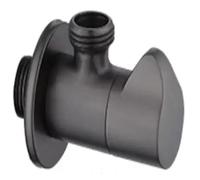 Generico Valvola angolare in Ottone Cromato, Nera, Oro Rosa, valvola di Ingresso, Bagno, valvola di Uscita Singola e Doppia, valvola di Arresto dell'Acqua G1/2, WC, Cucina(Gunmetal Gray)