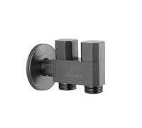 Generico Valvola angolare Universale Un Ingresso Due uscite Doppio Controllo valvola Triangolare Interamente in Rame valvola Interruttore Acqua Doppia valvola di Uscita(Bronze)