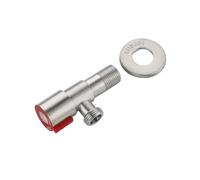 Generico Valvola di Ingresso Acqua Calda e Fredda in Acciaio Inossidabile, valvole di riempimento del WC, Rubinetto for scaldabagno, lavello, Accessori for Cucina e Bagno(Red)