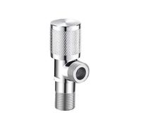 Generico Valvola di Ingresso Rubinetto a 4 Punti G1/2 Valvola Triangolare in Ottone Valvola di Arresto dell'Acqua del riscaldatore Bagno WC Lavatrice Interruttore Universale(Silver)