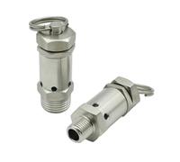 Generico Valvola di sicurezza a micro molla in acciaio inox 304 filettatura esterna 1/4 "1/2" BSPT NPT scarico 0,5-10 bar, adatta for compressori d'aria(7 Bar Fixed,NPT_1/2")
