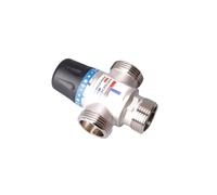Generico Valvola miscelatrice termostatica automatica nichelata for scaldabagno esposto. acqua calda e fredda con attacco maschio(DN25)