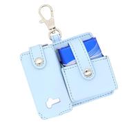 Generico Vape Case, Leather Carrying Organizer Hook with Carabiner Hook, Compact Vape Storage Pouch for Daily Commute, Travel, and Mens Everyday Use, 3.94x3.35x1.18 Inches, Blue, Red