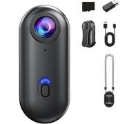 Generico Varnock Action Camera, Action Snap Camera, 4k Thumb Cameras, Wearable Magnetic Body Cameras with Audio & Video Recording, For Bike Cycling, Pet, Vlog (Black 1080P,No Card)
